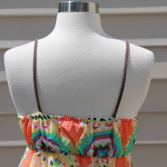 Ocean Drive Multicolor Vibrant Mandala Print Chiffon Dress Size Small - Picture 12 of 15